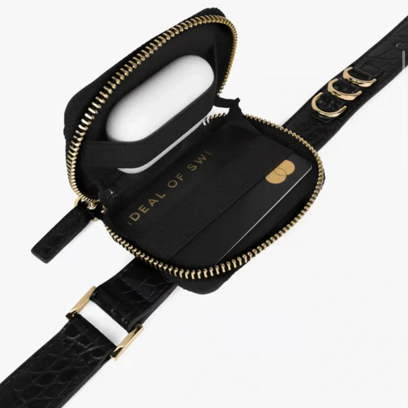 IDEAL OF SWEDEN BLACK CROC IPHONE 12/12 PRO NECKLACE/ CROSSBODY CASE - Picture 3 of 10